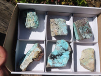 Natural Drusy Chrysocolla & Malachite Dolomite Specimens x 6 From Likasi, Congo