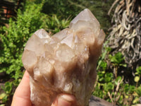 Natural Cascading White Phantom Smokey Quartz Clusters  x 3 From Luena, Congo - Toprock Gemstones and Minerals 