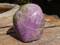 Polished Stichtite & Serpentine Standing Free Forms With Silky Purple Threads  x 6 From Barberton, South Africa - Toprock Gemstones and Minerals 