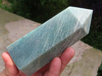 Polished Amazonite & Blue Spinel Crystals x 2 From Madagascar - TopRock