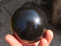 Polished Black Basalt Spheres x 2 From Madagascar