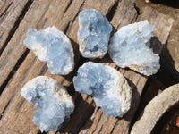 Natural Blue Celestite Crystal Specimens  x 5 From Sakoany, Madagascar - Toprock Gemstones and Minerals 