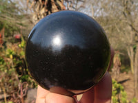 Polished Black Basalt Spheres x 2 From Madagascar