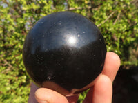 Polished Black Basalt Spheres x 2 From Madagascar