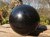 Polished Black Basalt Spheres x 2 From Madagascar