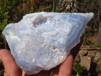 Natural Etched Blue Chalcedony Specimens  x 3 From Nsanje, Malawi