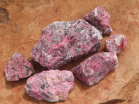 Natural Rosey Red Rhodonite Rough Specimens  x 6 From Zimbabwe - TopRock