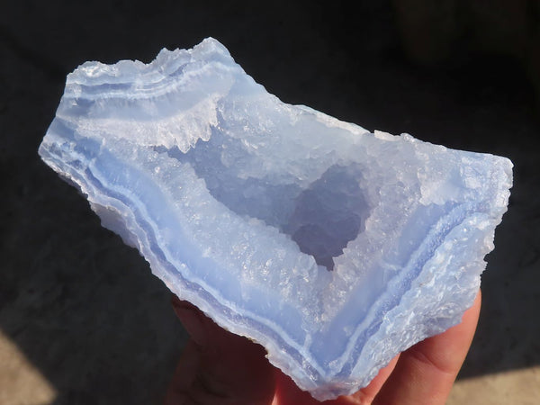 Natural Etched Blue Chalcedony Specimens  x 3 From Nsanje, Malawi