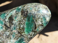 Polished Emerald Mica In Matrix Standing Free Forms x 2 From Mutoko, Zimbabwe