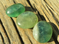 Polished Emerald Fluorite Palm Stones  x 20 From Madagascar