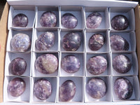 Polished Purple Lepidolite Mica Palm Stones With Rubellite In Some  x 20 From Ambatondrazaka, Madagascar - Toprock Gemstones and Minerals 