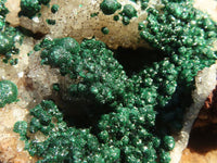 Natural Rare Ball Malachite On Drusy Quartz & Dolomite Matrix  x 2 From Kambove, Congo - Toprock Gemstones and Minerals 