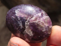 Polished Purple Lepidolite Mica Palm Stones With Rubellite In Some  x 20 From Ambatondrazaka, Madagascar - Toprock Gemstones and Minerals 