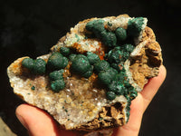 Natural Rare Ball Malachite On Drusy Quartz & Dolomite Matrix  x 2 From Kambove, Congo - Toprock Gemstones and Minerals 