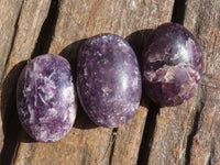 Polished Purple Lepidolite Mica Palm Stones With Rubellite In Some  x 20 From Ambatondrazaka, Madagascar - Toprock Gemstones and Minerals 