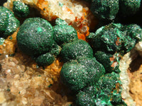 Natural Rare Ball Malachite On Drusy Quartz & Dolomite Matrix  x 2 From Kambove, Congo - Toprock Gemstones and Minerals 