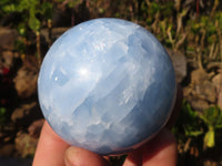 Polished Blue Calcite Spheres  x 3 From Ihadilalana, Madagascar