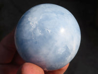 Polished Blue Calcite Spheres  x 3 From Ihadilalana, Madagascar