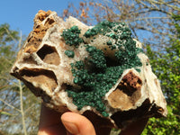 Natural Rare Ball Malachite On Drusy Quartz & Dolomite Matrix  x 2 From Kambove, Congo - Toprock Gemstones and Minerals 