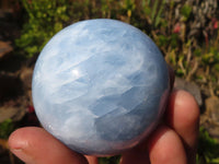 Polished Blue Calcite Spheres  x 3 From Ihadilalana, Madagascar