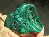 Polished Malachite Free Forms x 3 From Kolwezi, Congo