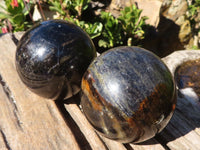 Polished Rare Iolite Spheres x 2 From Ambatofinandrahana, Madagascar