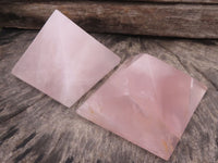 Polished Gemmy Pink Rose Quartz Pyramids  x 4 From Ambatondrazaka, Madagascar - TopRock