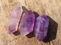 Polished Window Amethyst Crystals x 12 From Ankazobe, Madagascar