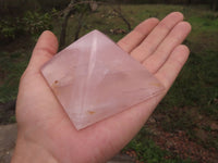 Polished Gemmy Pink Rose Quartz Pyramids  x 4 From Ambatondrazaka, Madagascar - TopRock