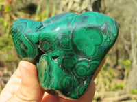 Polished Malachite Free Forms x 3 From Kolwezi, Congo