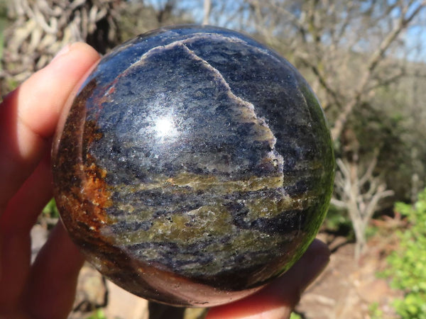 Polished Rare Iolite Spheres x 2 From Ambatofinandrahana, Madagascar