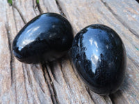 Polished Schorl Black Tourmaline Eggs  x 6 From Madagascar - Toprock Gemstones and Minerals 