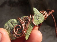 Polished Copper Wire Wrapped Ancient Eagle Pendants  x 6 From Zimbabwe