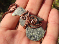 Polished Copper Wire Wrapped Ancient Eagle Pendants  x 6 From Zimbabwe