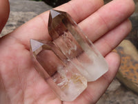 Polished Wispy Phantom Smokey Quartz Points  x 20 From Madagascar - TopRock