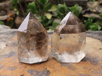 Polished Wispy Phantom Smokey Quartz Points  x 20 From Madagascar - TopRock