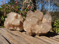 Natural Cascading Smokey Quartz Clusters x 2 From Luena, Congo