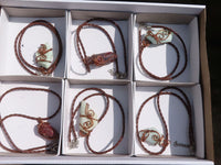 Polished Mixed Copper Wire Wrapped Jewellery Pendants x 6 From Congo - Toprock Gemstones and Minerals 