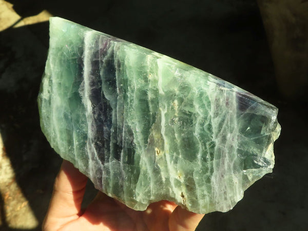 Polished  One Side Polished Watermelon Fluorite Pieces  x 3 From Uis, Namibia