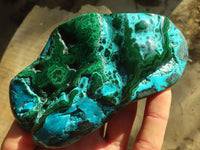 Polished Malacholla (Malachite & Chrysocolla) Free Forms  x 4 From Congo