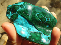 Polished Malacholla (Malachite & Chrysocolla) Free Forms  x 4 From Congo