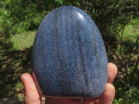 Polished Blue Lazulite Standing Free Forms  x 2 From Madagascar - TopRock