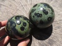 Polished Stromatolite / Kambamba Jasper Spheres  x 2 From Katsepy, Madagascar - TopRock