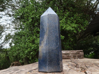 Polished Blue Lazulite Points  x 2 From Madagascar - TopRock