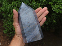 Polished Blue Lazulite Points  x 2 From Madagascar - TopRock