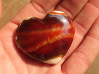 Polished Carnelian Agate Hearts  x 12 From Madagascar