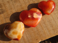 Polished Carnelian Agate Hearts  x 12 From Madagascar