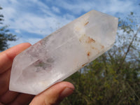 Polished Tall Semi Optic Quartz Crystals With Mica & Green Chlorite Inclusions x 2 From Madagascar - TopRock