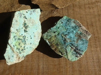 Natural Drusy Chrysocolla & Malachite Dolomite Specimens x 4 From Congo