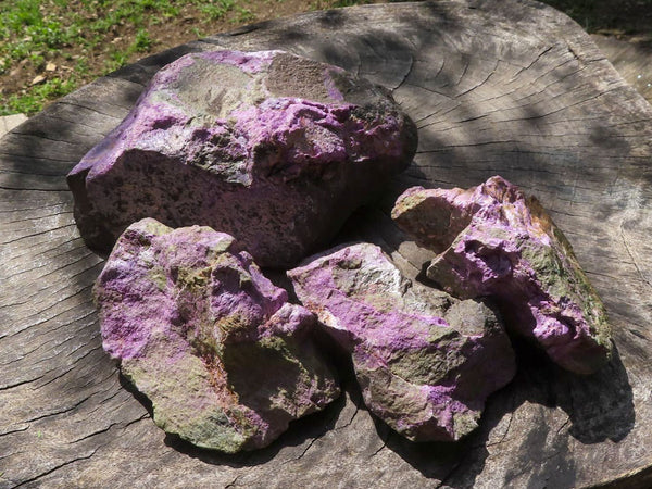 Polished Rough Purple Stichtite / Atlantisite Specimens  x 4 From Barberton, South Africa - TopRock